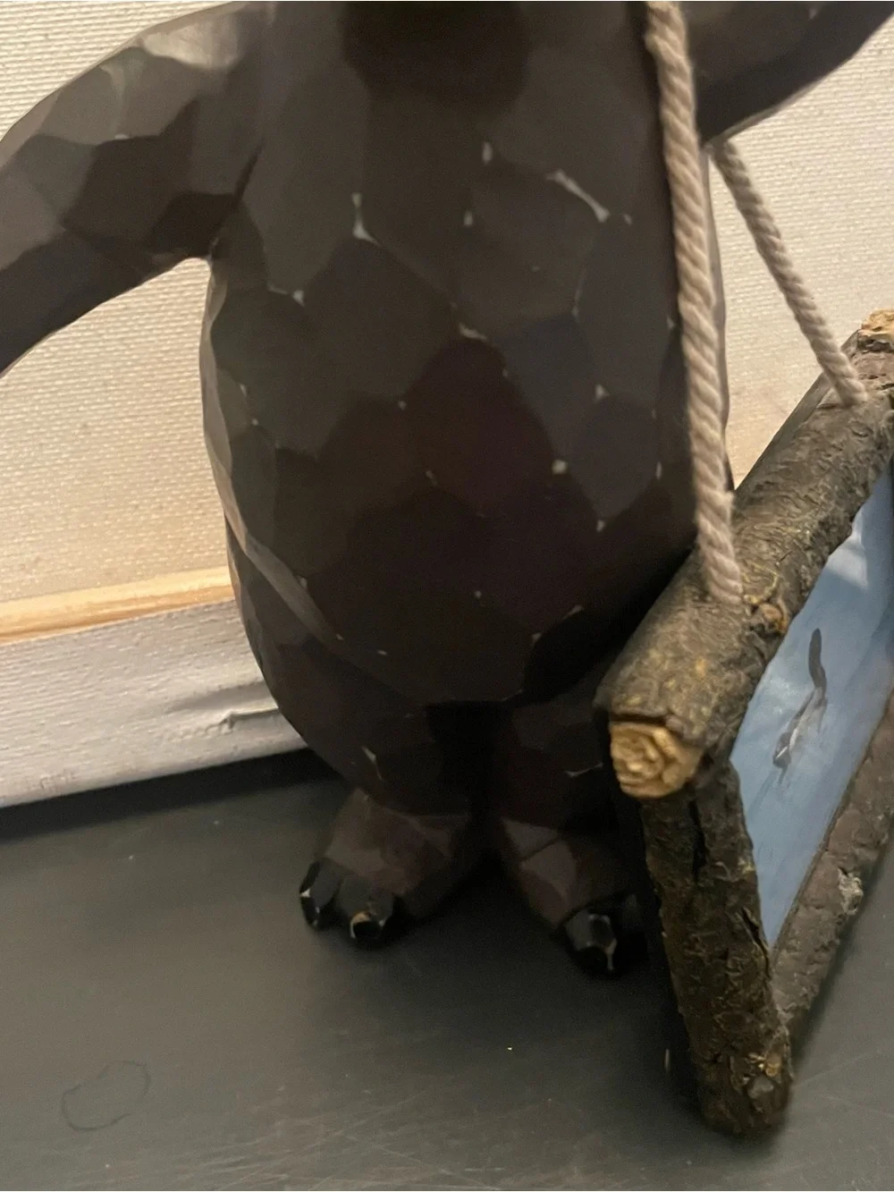 Moose Figurine with Duck picture Rustic for Cabin, Lodge, or Woodland Home Decor